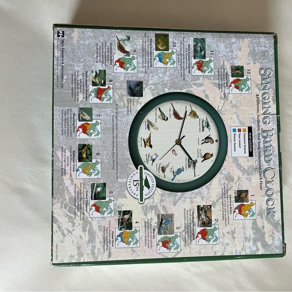 Mark Feldstein 8 inch Original Singing Bird Clock 15 th Anniversary NIB - Picture 11 of 13